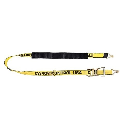 2 Inch X10 Ft Wheel Strap with Medium Wide Ratchet, Grip Strip, and Double J hook (Box of10)